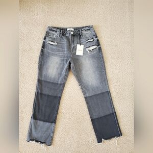 Ceros Charcoal Gray Cotton Denim Cut Off Cropped Ankle Jeans Women's Size 6 28